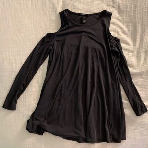 Grey Long Sleeved Shirt with Shoulder Cut-Out